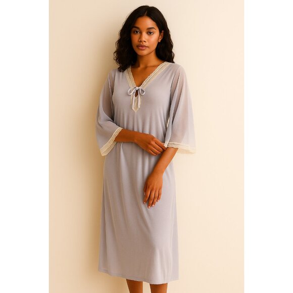 Vintage Ballet New York Nylon Lace Nightgown | Lilac Slip Dress | Made in USA - Picture 1 of 11